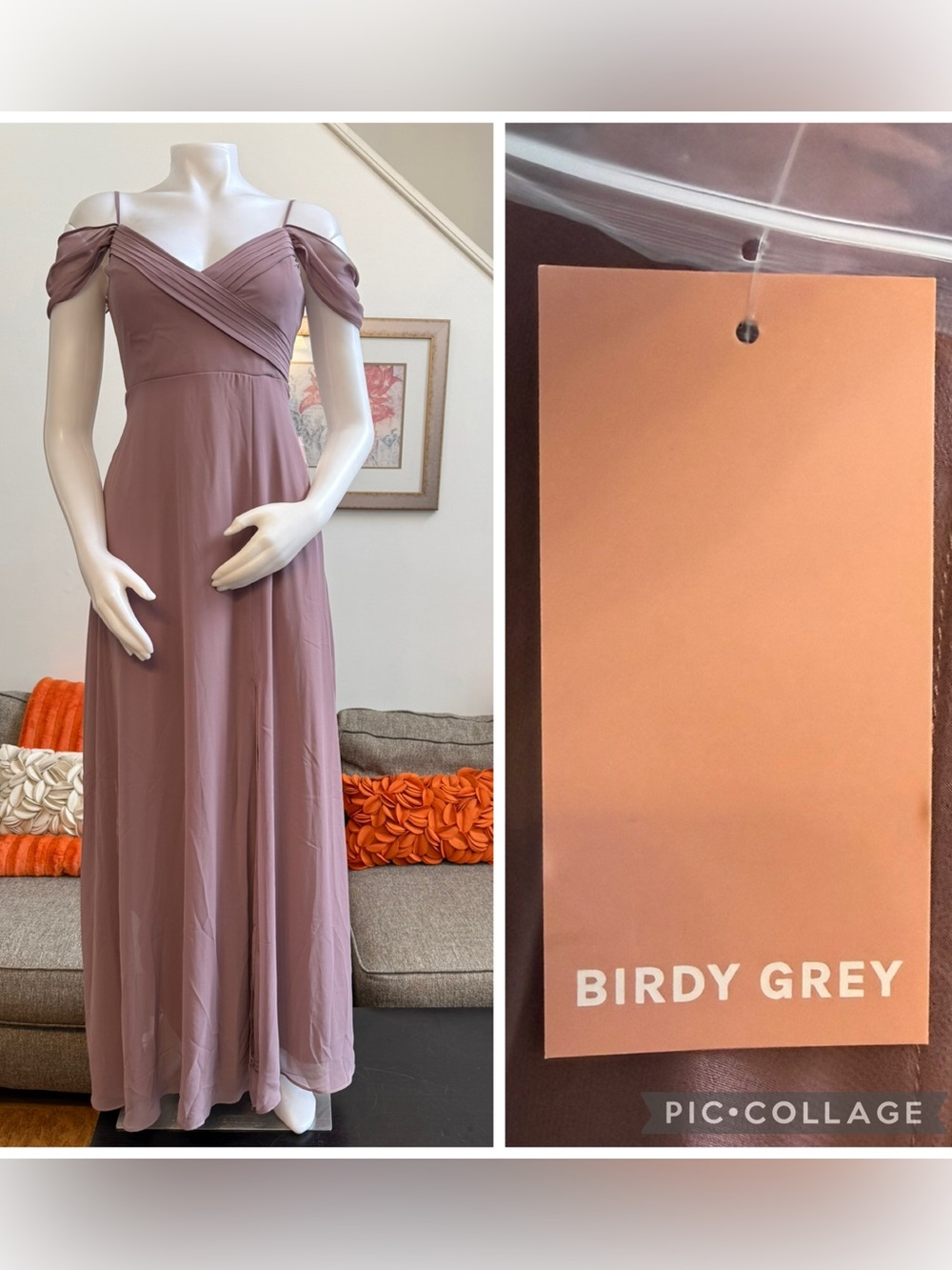 ❣️🆕Birdy Grey Spence Dress Chiffon in Dark Mauve $115 MSRP❣️